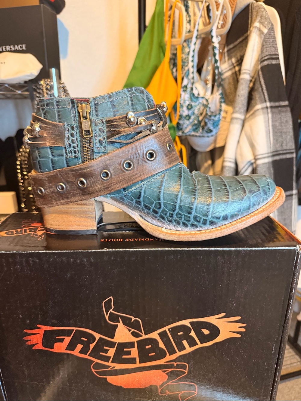 Freebird Saloon Turquoise Croco SIZE 8 - Picture 3 of 7
